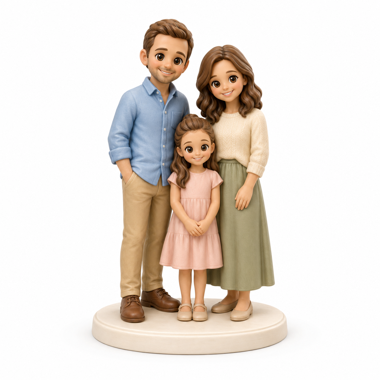 Custom Family 3D Figurine from Photo | Personalized Family Gift