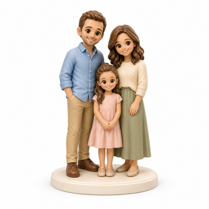 Custom Family 3D Figurine from Photo | Personalized Family Gift