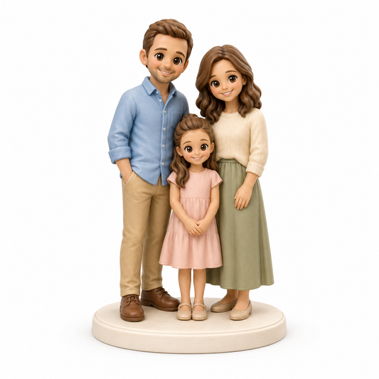 Custom Family 3D Figurine from Photo | Personalized Family Gift