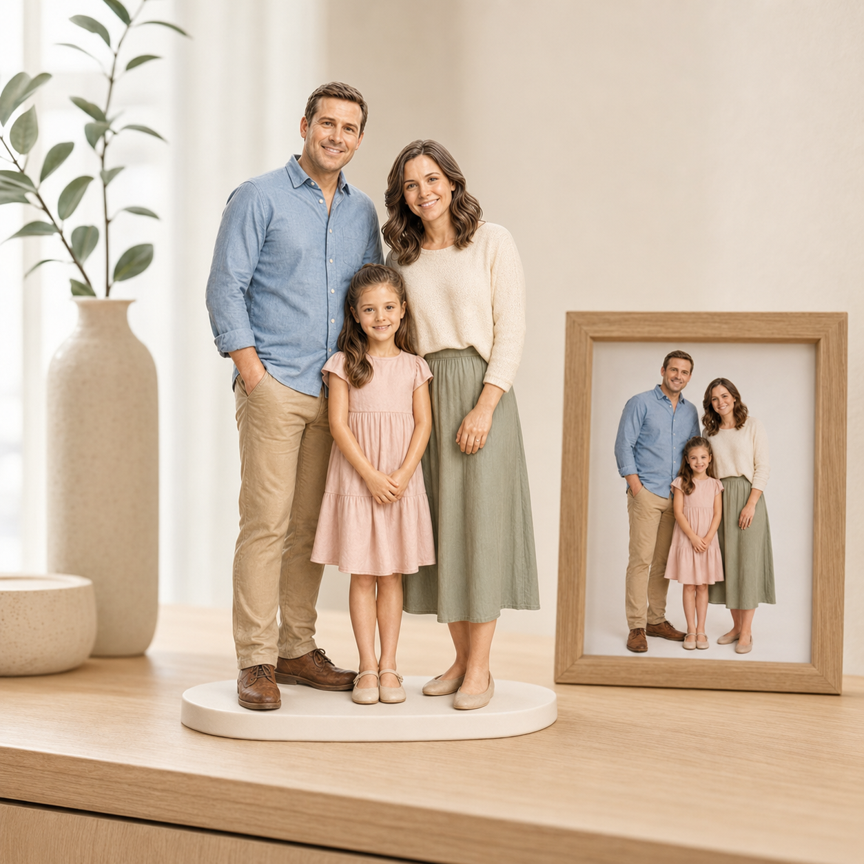 Custom Family 3D Figurine from Photo | Personalized Family Gift