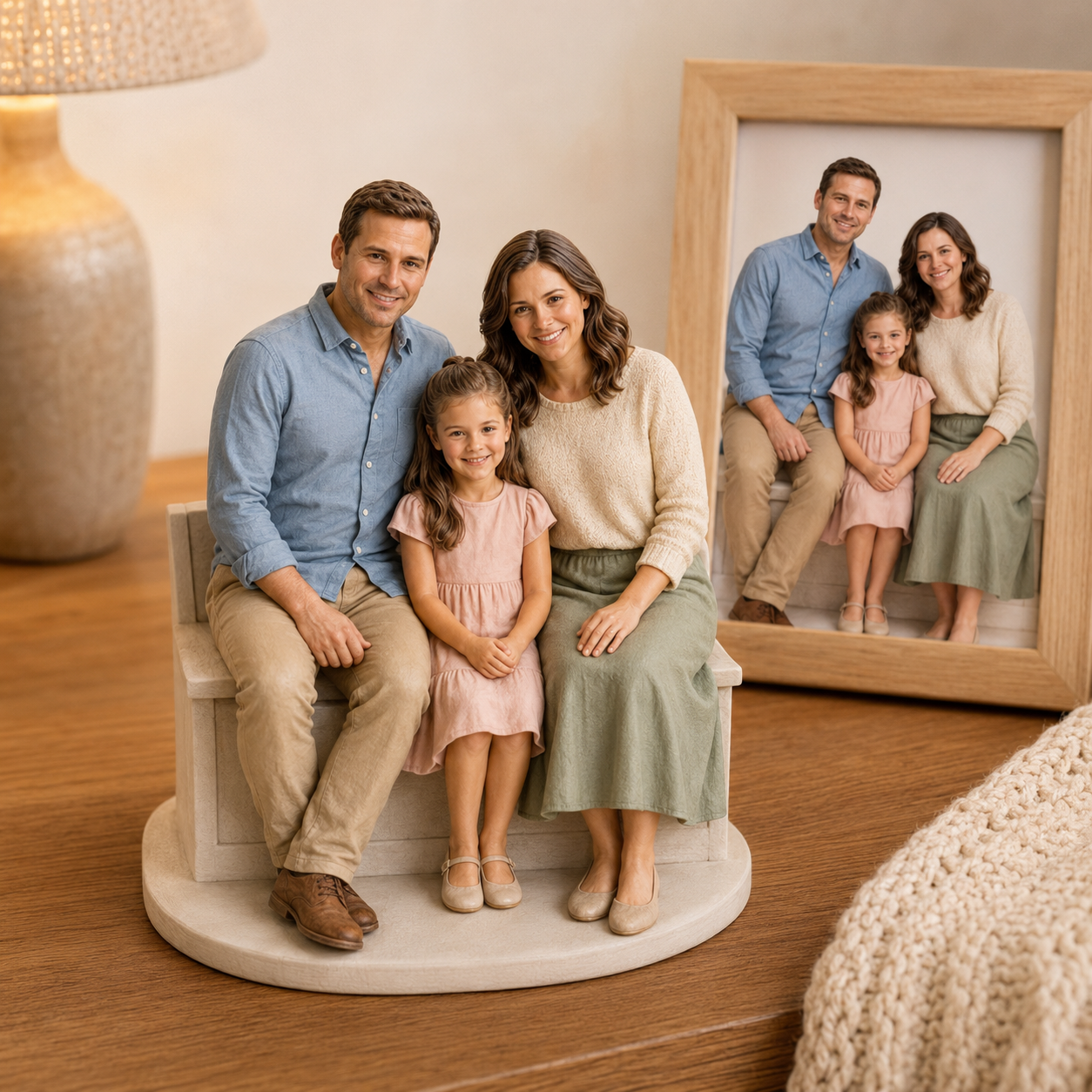 Custom Family 3D Figurine from Photo | Personalized Family Gift