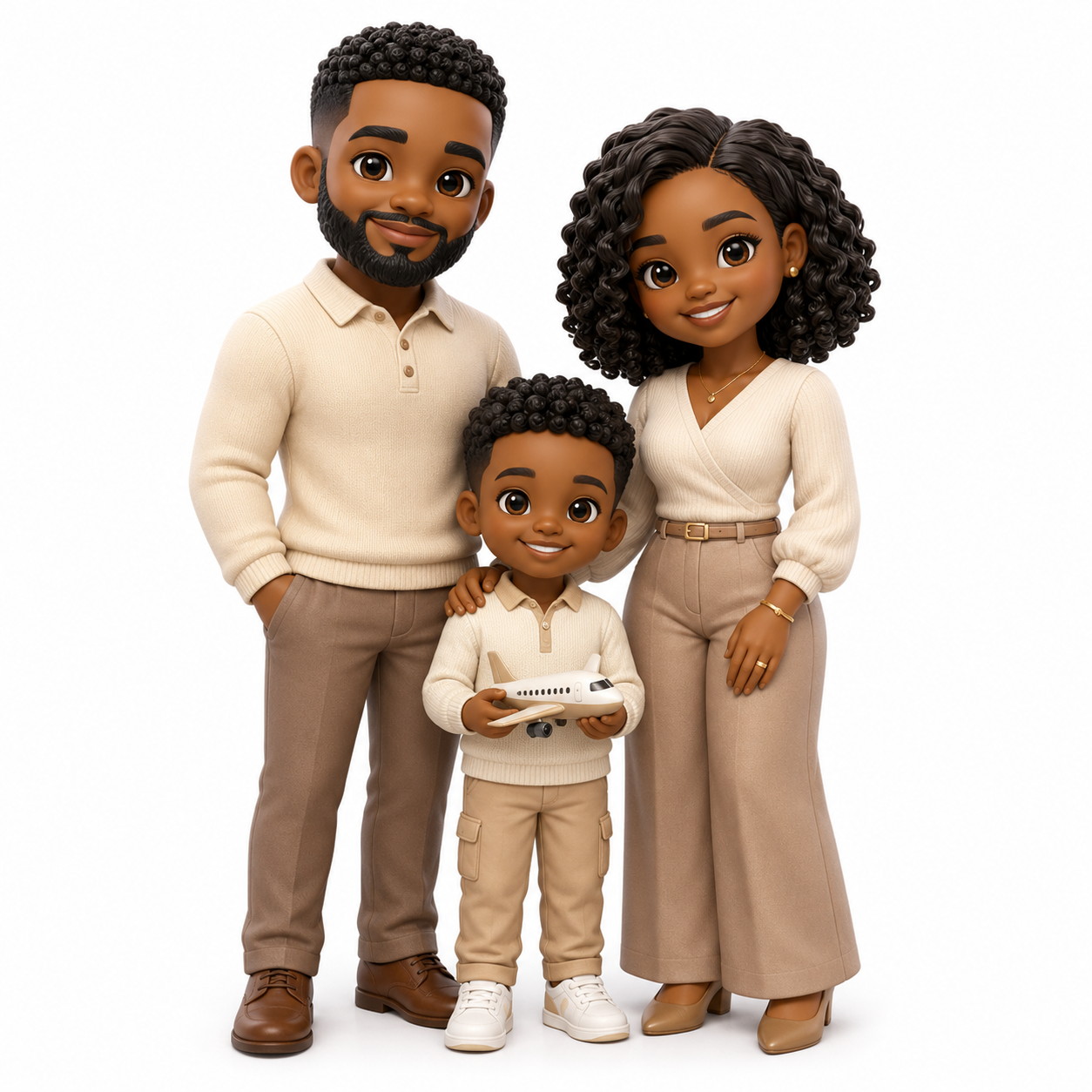 Custom Family 3D Figurine from Photo | Personalized Family Gift