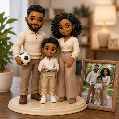Custom Family 3D Figurine from Photo | Personalized Family Gift