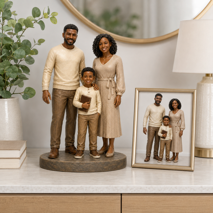 Custom Family 3D Figurine from Photo | Personalized Family Gift