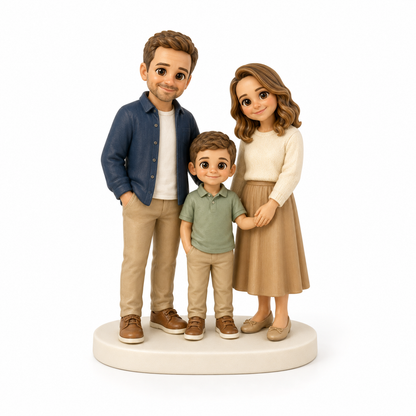 Custom Family 3D Figurine from Photo | Personalized Family Gift