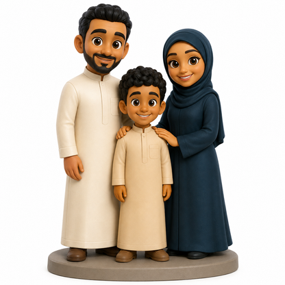 Custom Family 3D Figurine from Photo | Personalized Family Gift