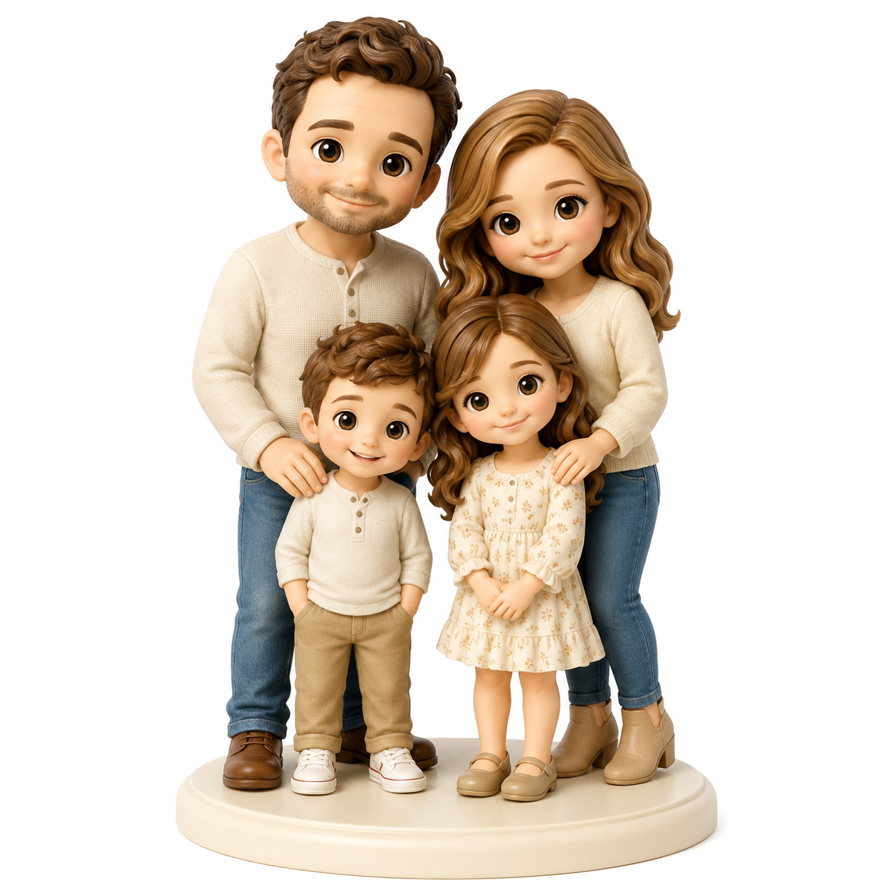 Custom Family 3D Figurine from Photo | Personalized Family Gift