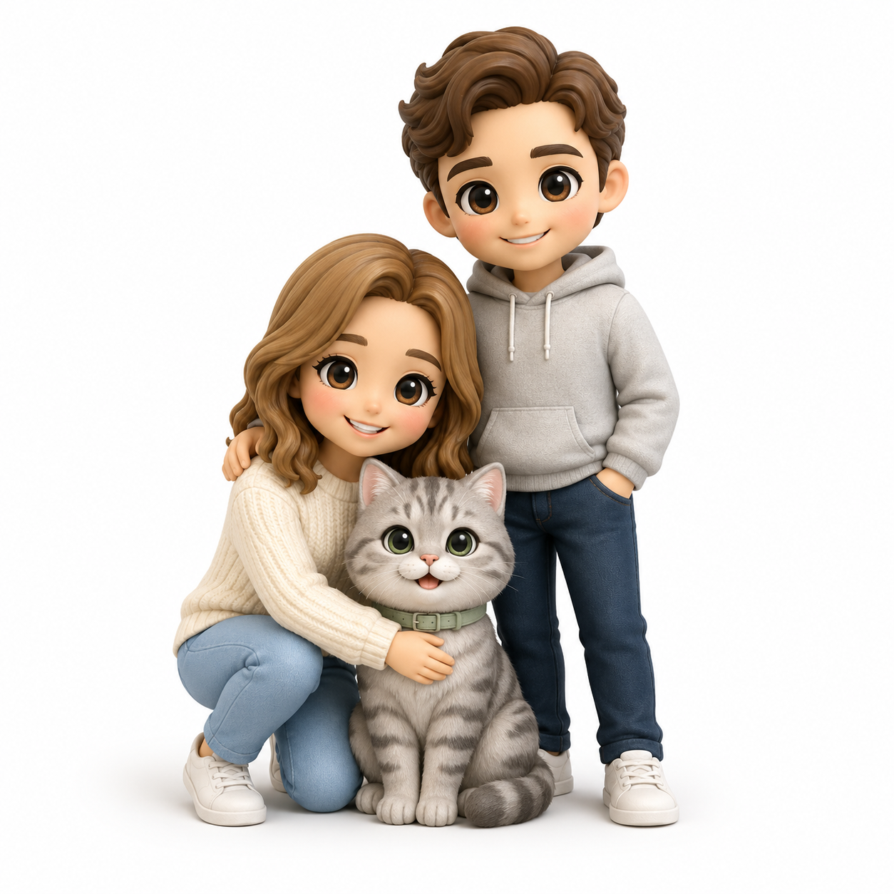 Custom Human & Pet 3D Figurine from Photo | Personalized Pet Lover Gift