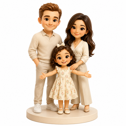 Custom Family 3D Figurine from Photo | Personalized Family Gift