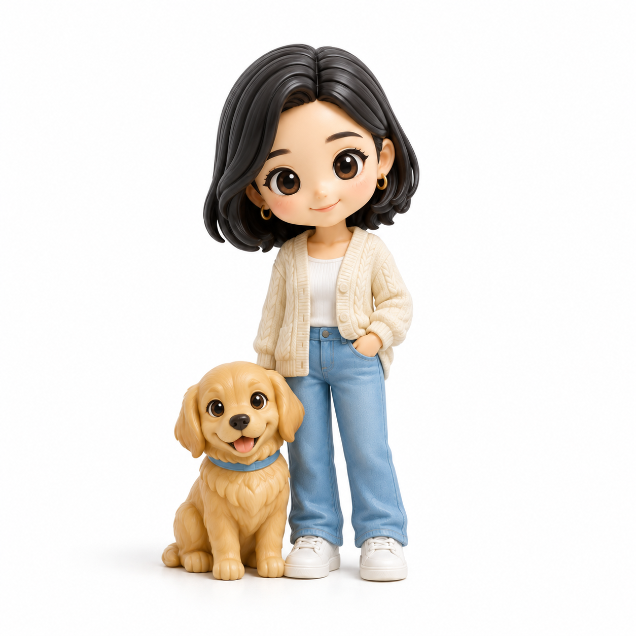 Custom Human & Pet 3D Figurine from Photo | Personalized Pet Lover Gift