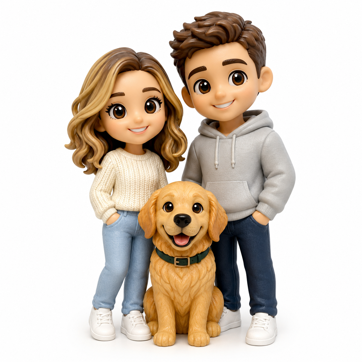 Custom Human & Pet 3D Figurine from Photo | Personalized Pet Lover Gift