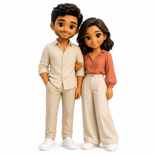 Custom Couple 3D Figurine from Photo | Personalized Couple Gift