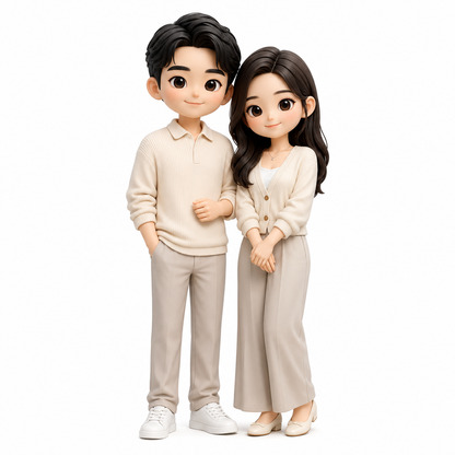 Custom Couple 3D Figurine from Photo | Personalized Couple Gift
