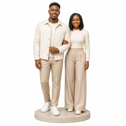 Custom Couple 3D Figurine from Photo | Personalized Couple Gift