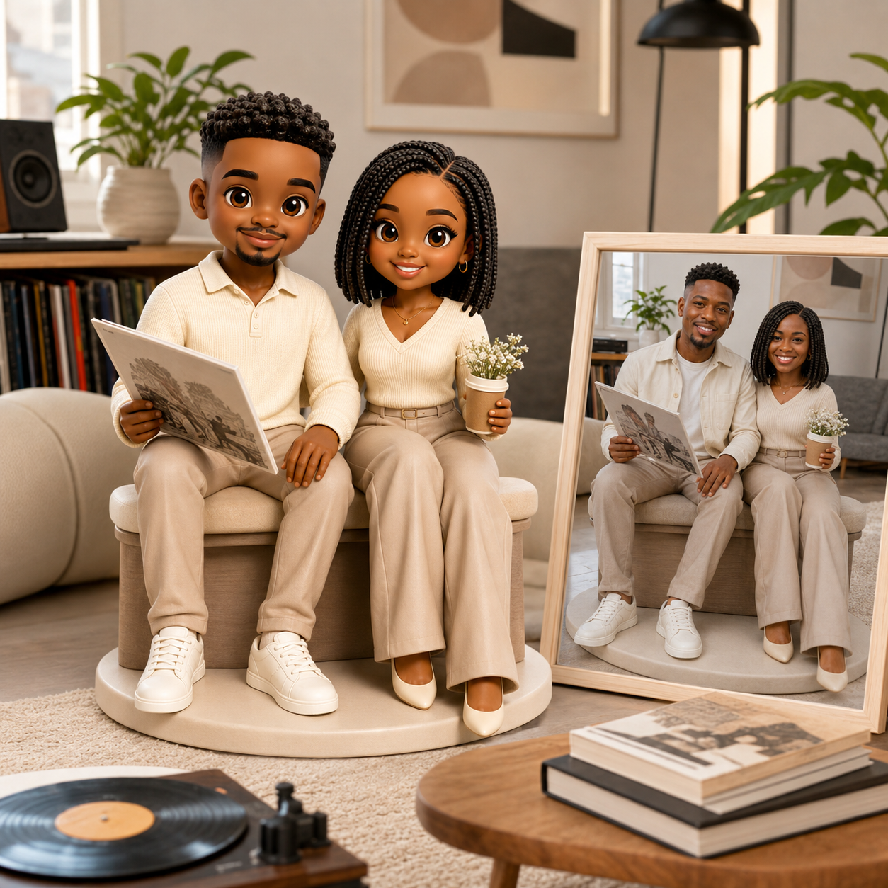 Custom Couple 3D Figurine from Photo | Personalized Couple Gift