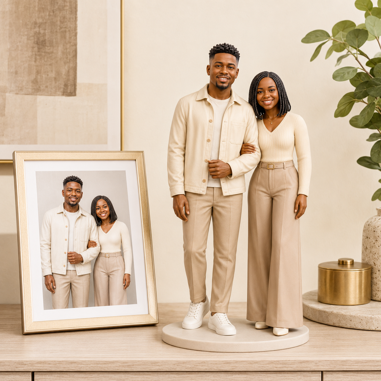 Custom Couple 3D Figurine from Photo | Personalized Couple Gift