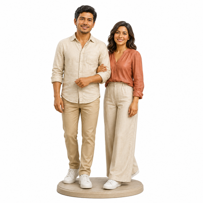 Custom Couple 3D Figurine from Photo | Personalized Couple Gift