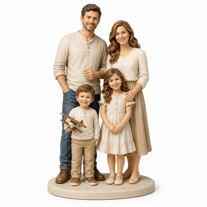Custom Family 3D Figurine from Photo | Personalized Family Gift