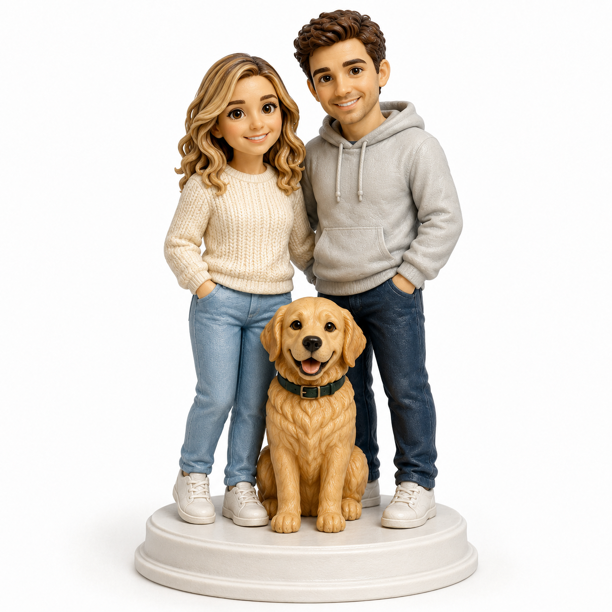 Custom Human & Pet 3D Figurine from Photo | Personalized Pet Lover Gift