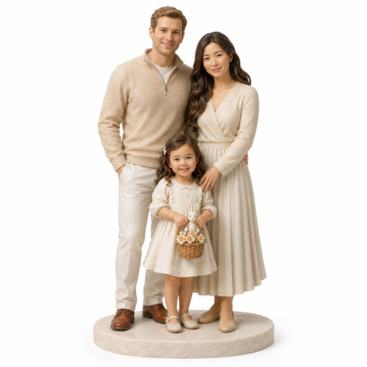 Custom Family 3D Figurine from Photo | Personalized Family Gift