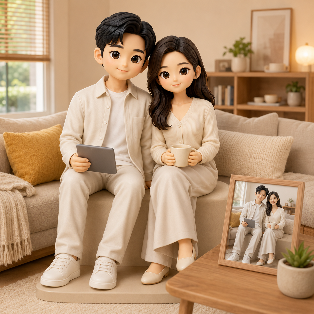 Custom Couple 3D Figurine from Photo | Personalized Couple Gift