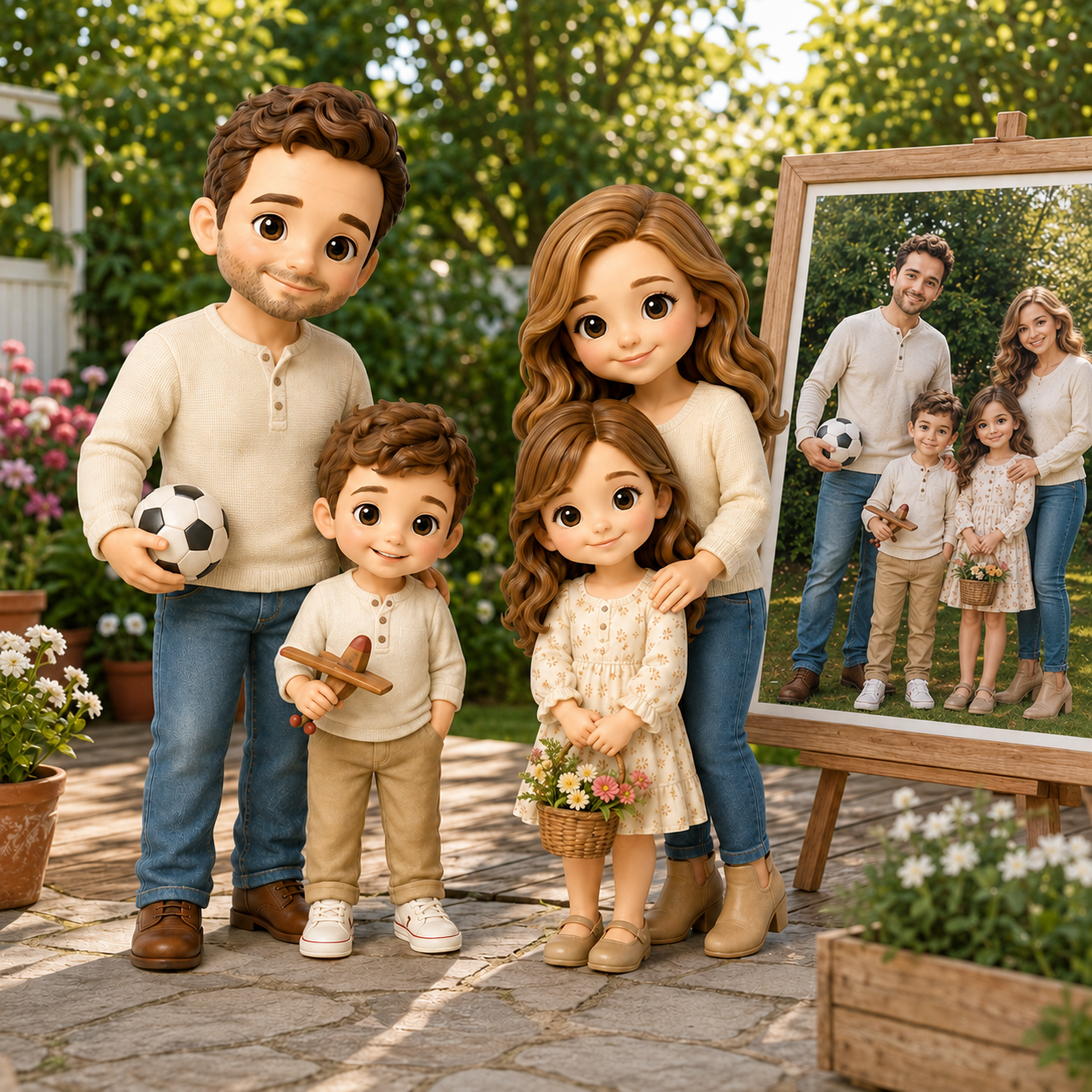 Custom Family 3D Figurine from Photo | Personalized Family Gift