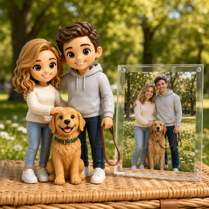 Custom Human & Pet 3D Figurine from Photo | Personalized Pet Lover Gift