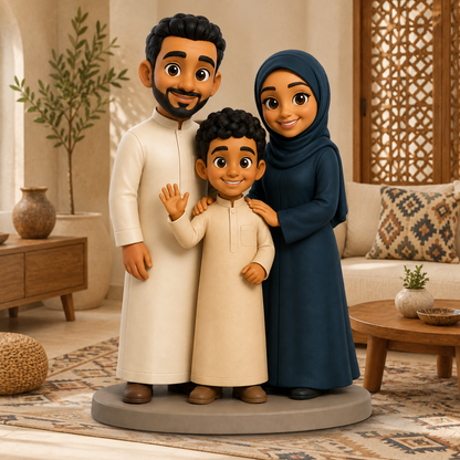 Custom Family 3D Figurine from Photo | Personalized Family Gift