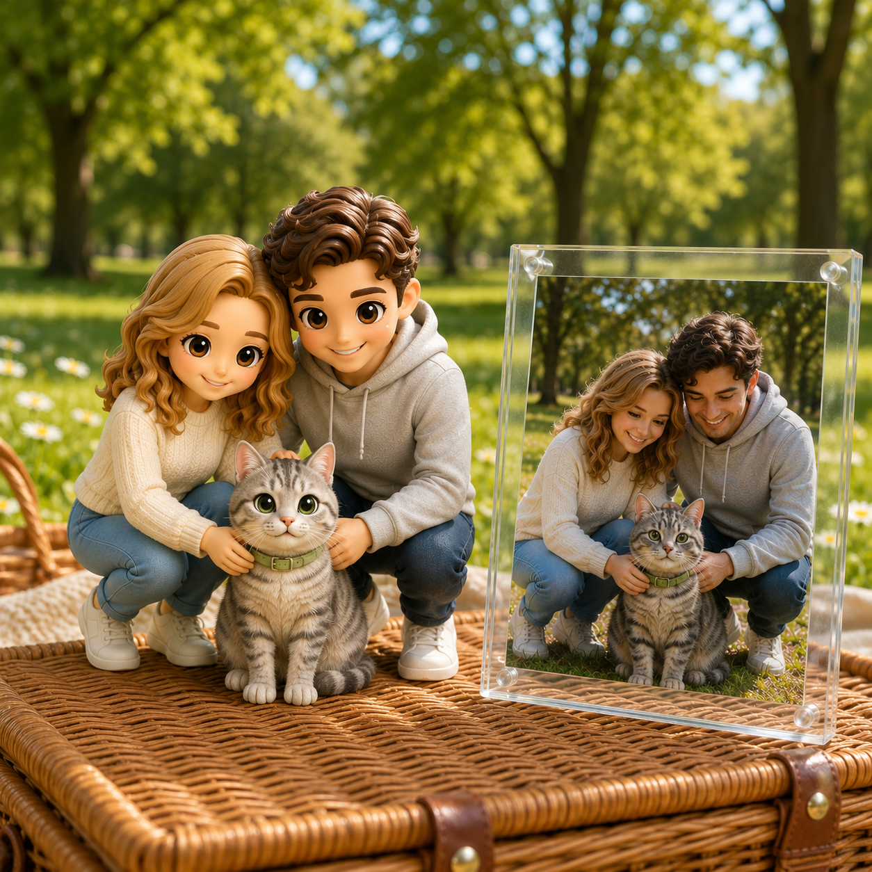 Custom Human & Pet 3D Figurine from Photo | Personalized Pet Lover Gift