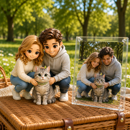 Custom Human & Pet 3D Figurine from Photo | Personalized Pet Lover Gift