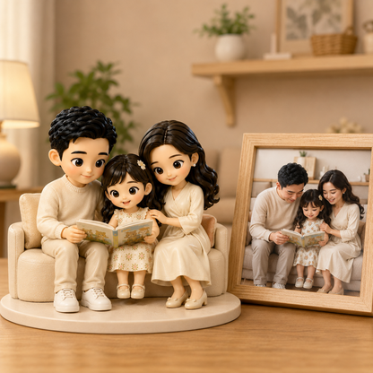 Custom Family 3D Figurine from Photo | Personalized Family Gift