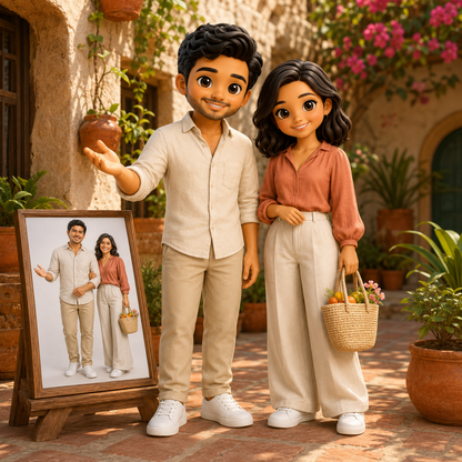 Custom Couple 3D Figurine from Photo | Personalized Couple Gift