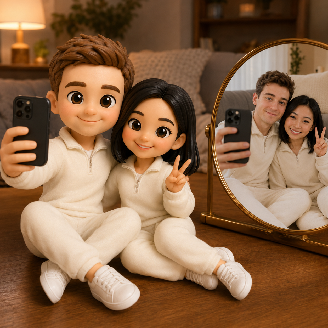 Custom Couple 3D Figurine from Photo | Personalized Couple Gift