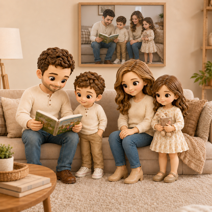 Custom Family 3D Figurine from Photo | Personalized Family Gift