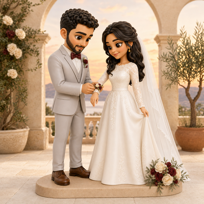 Custom Wedding 3D Figurine from Photo | Personalized Wedding Gift