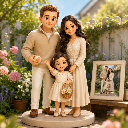 Custom Family 3D Figurine from Photo | Personalized Family Gift
