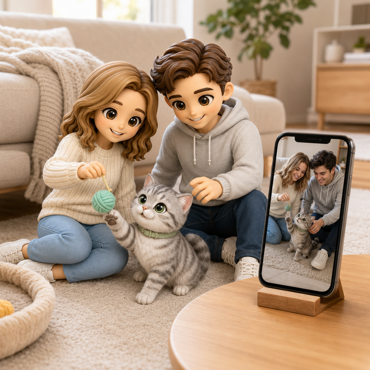 Custom Human & Pet 3D Figurine from Photo | Personalized Pet Lover Gift