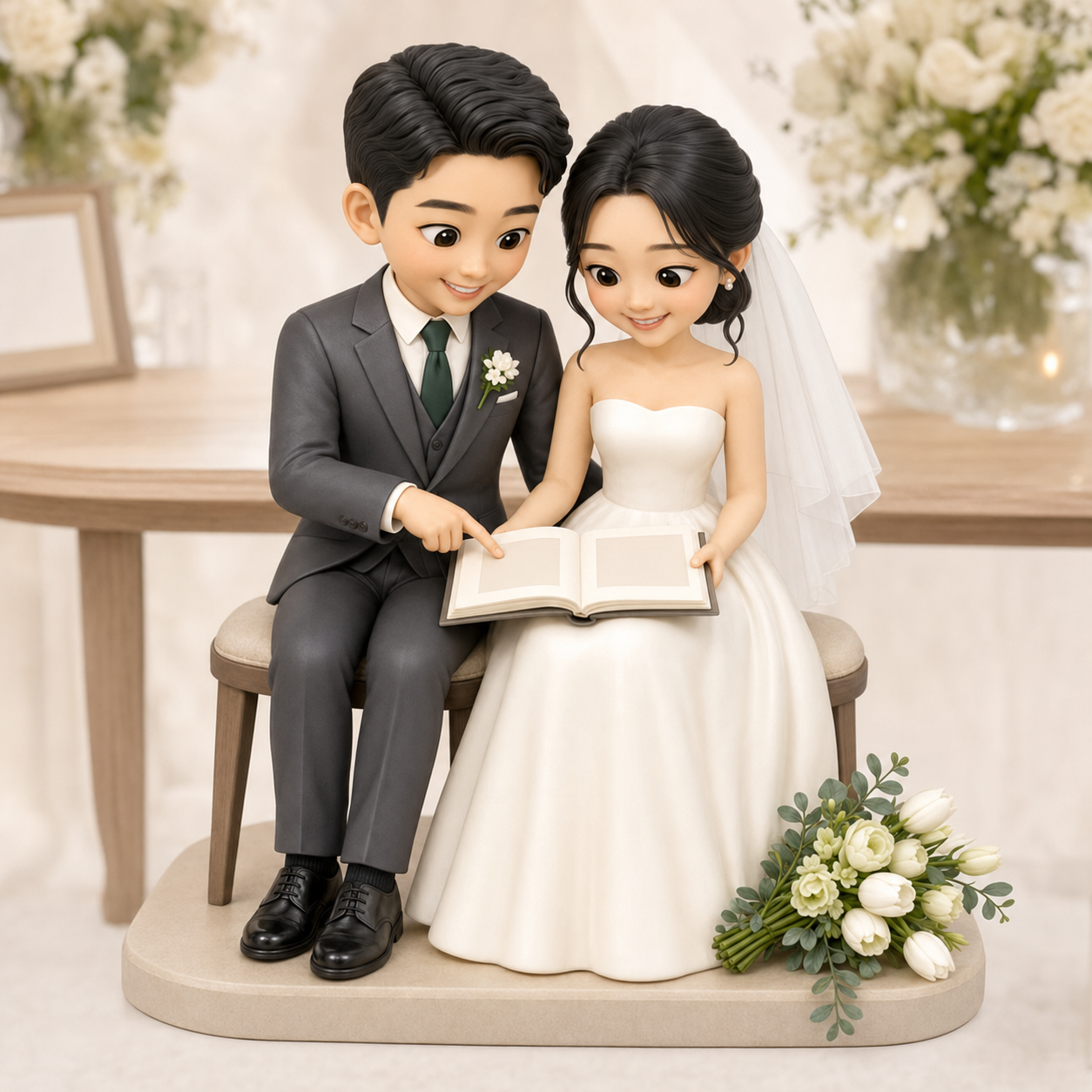 Custom Wedding 3D Figurine from Photo | Personalized Wedding Gift