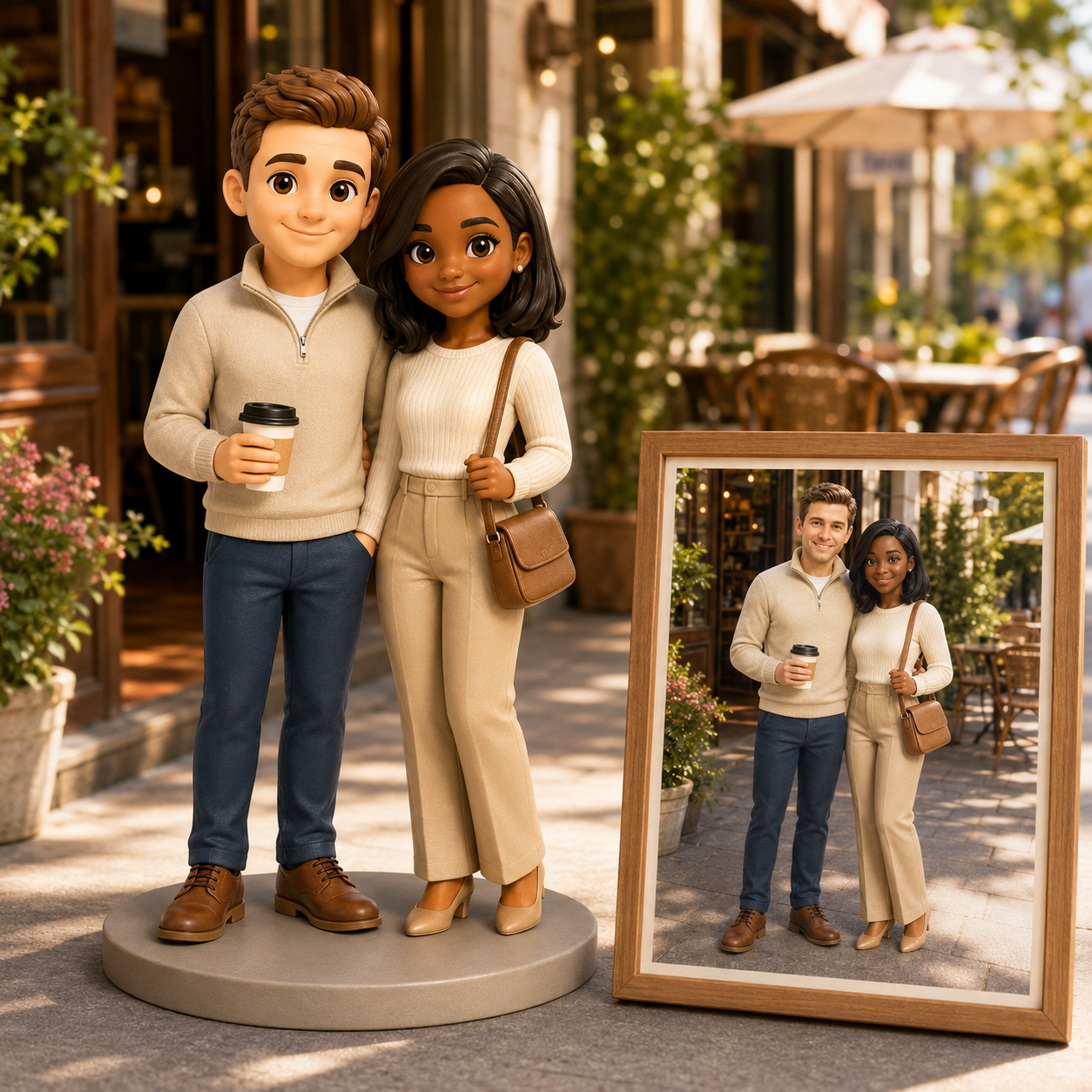 Custom Couple 3D Figurine from Photo | Personalized Couple Gift