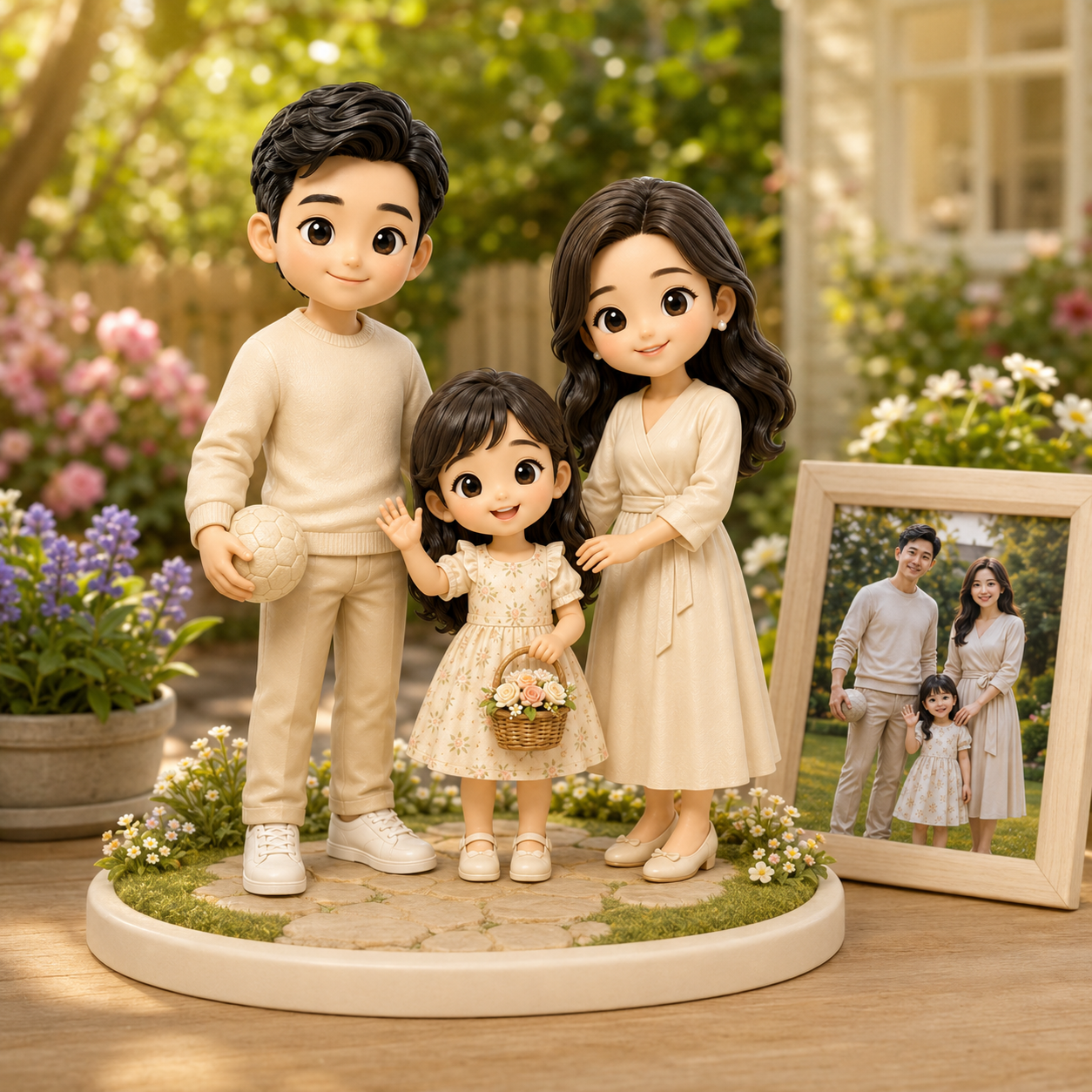 Custom Family 3D Figurine from Photo | Personalized Family Gift