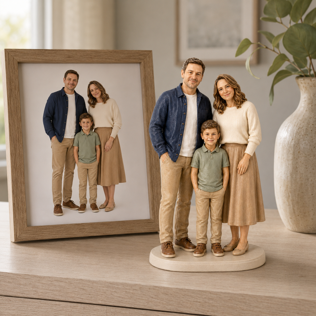 Custom Family 3D Figurine from Photo | Personalized Family Gift
