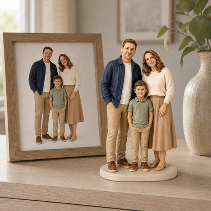 Custom Family 3D Figurine from Photo | Personalized Family Gift