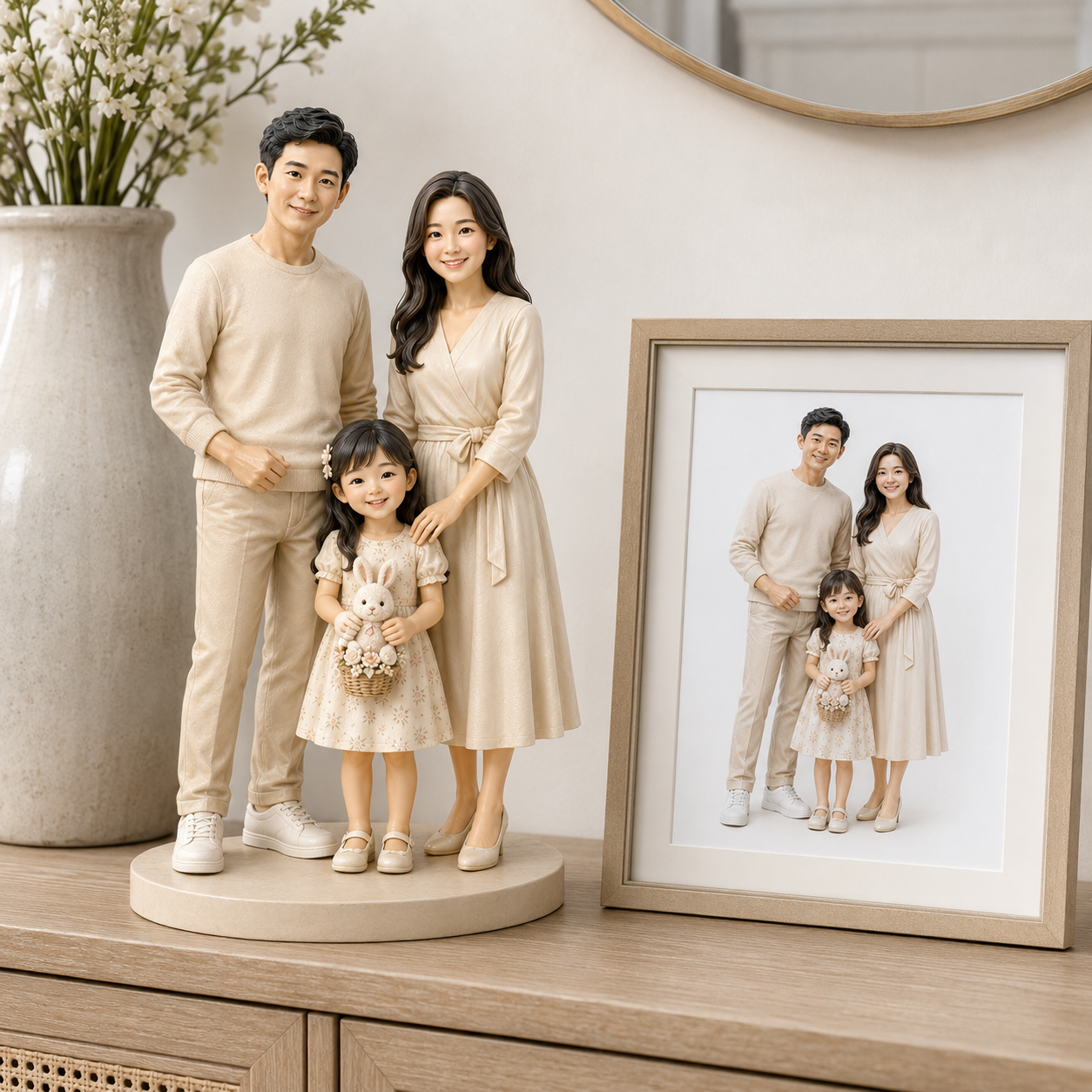 Custom Family 3D Figurine from Photo | Personalized Family Gift