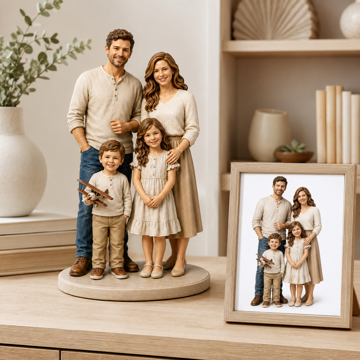 Custom Family 3D Figurine from Photo | Personalized Family Gift