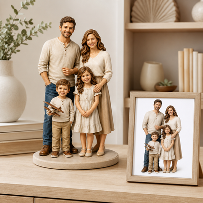 Custom Family 3D Figurine from Photo | Personalized Family Gift
