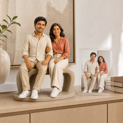 Custom Couple 3D Figurine from Photo | Personalized Couple Gift