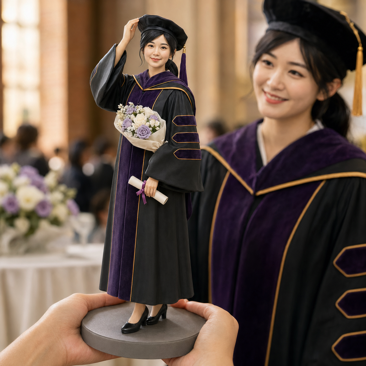 Custom Graduation 3D Figurine from Photo | Personalized Graduation Gift