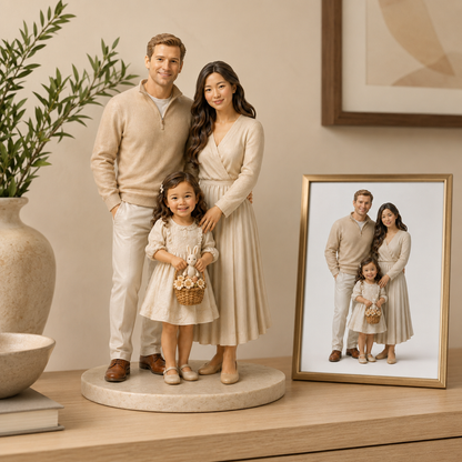 Custom Family 3D Figurine from Photo | Personalized Family Gift