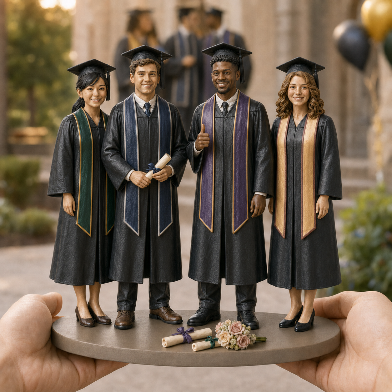 Custom Graduation 3D Figurine from Photo | Personalized Graduation Gift