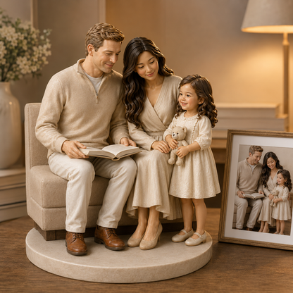 Custom Family 3D Figurine from Photo | Personalized Family Gift
